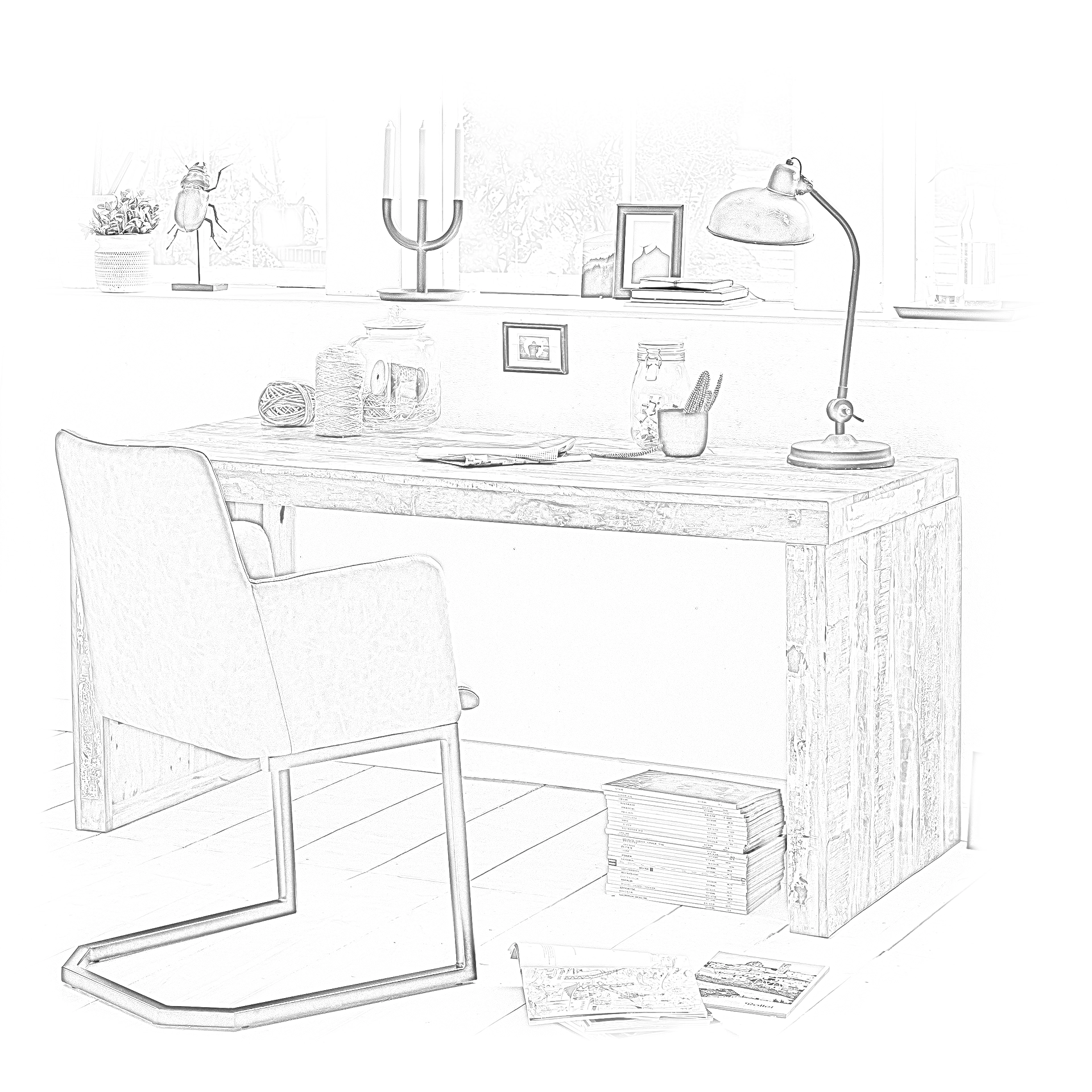 Weiße Kommode Hankey Draw A im modernen Wohnambiente, klare Linien und schlichte Griffe, skandinavisch-minimalistisches Design