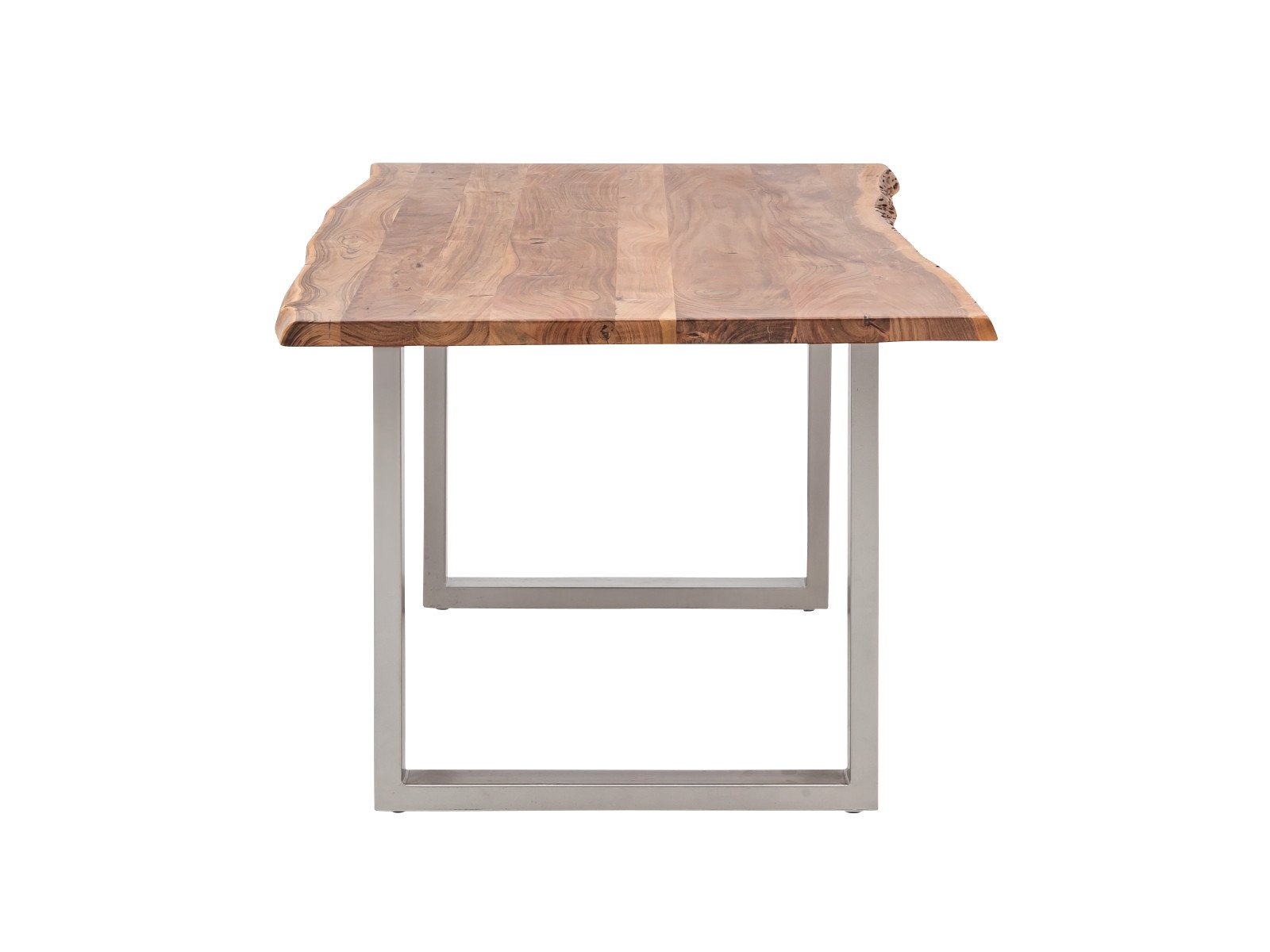 Esstisch Bullwer Akazie silberfarben 200x100 cm Holz - Akazie 200x75x100 Seitenansicht