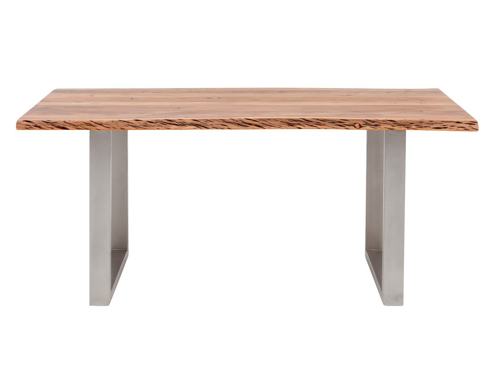 Esstisch Bullwer Akazie silberfarben 200x100 cm Holz - Akazie 200x75x100 Frontansicht