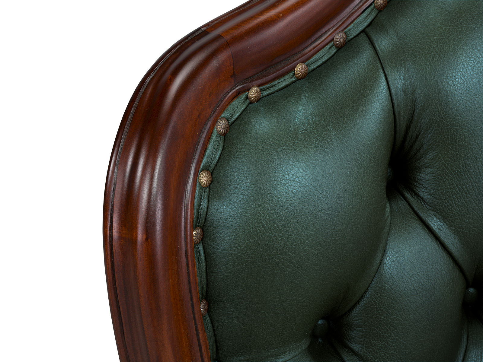 Bürosessel Cambridge II grün Holz - Mahagoni 65x119x57 Detailbild 3