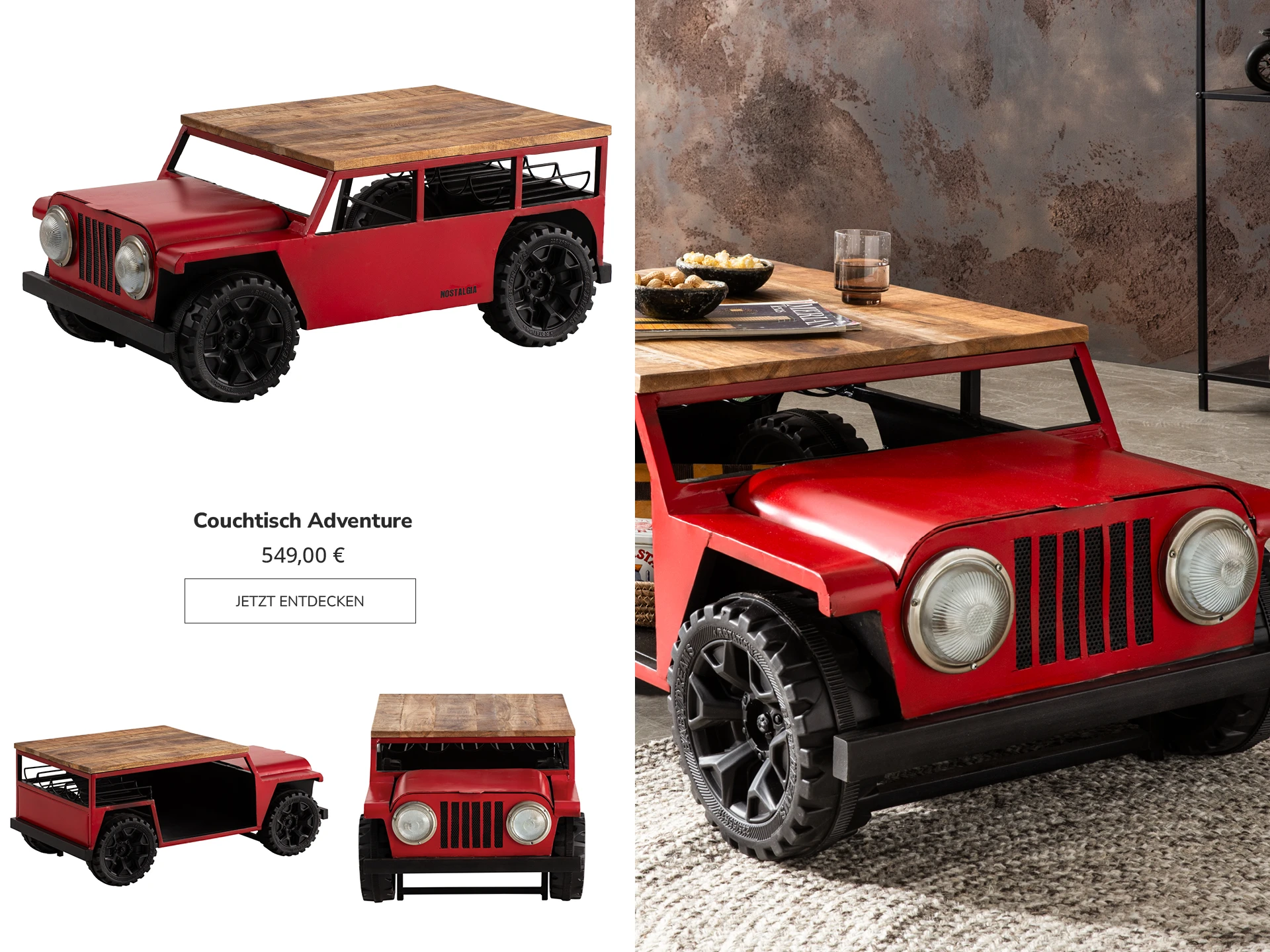 Woodkings Adventure Schreibtisch, kompakter moderner Holz-Schreibtisch mit natürlicher Oberfläche und schlanken Metallbeinen