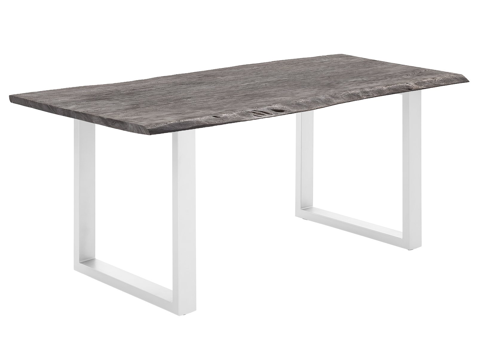 Esstisch Bullwer grau-weiß 170x90 cm Akazie / Metall 170x75x90 Schrägansicht