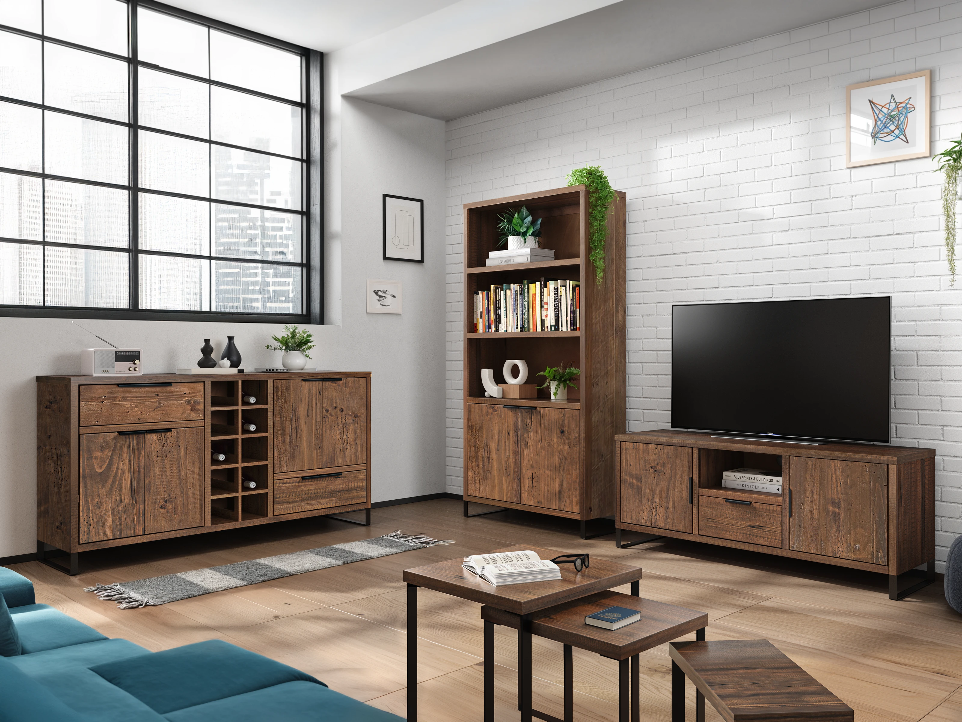 Wohnwand Sydney Pinie 3tlg.