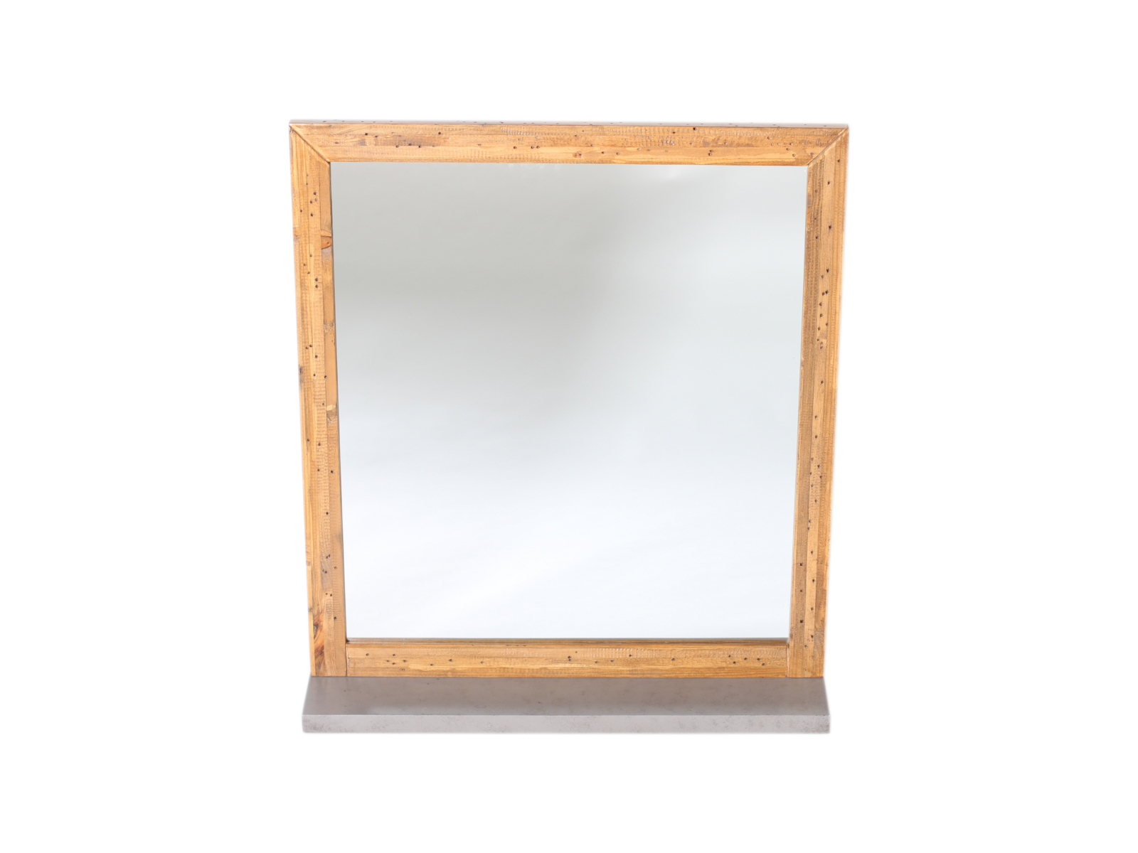 Freisteller Frontansicht: Badmöbel-Set Burnham (klein) in Grau – lackierter Pinie/MDF-Spiegel mit Ablageboden