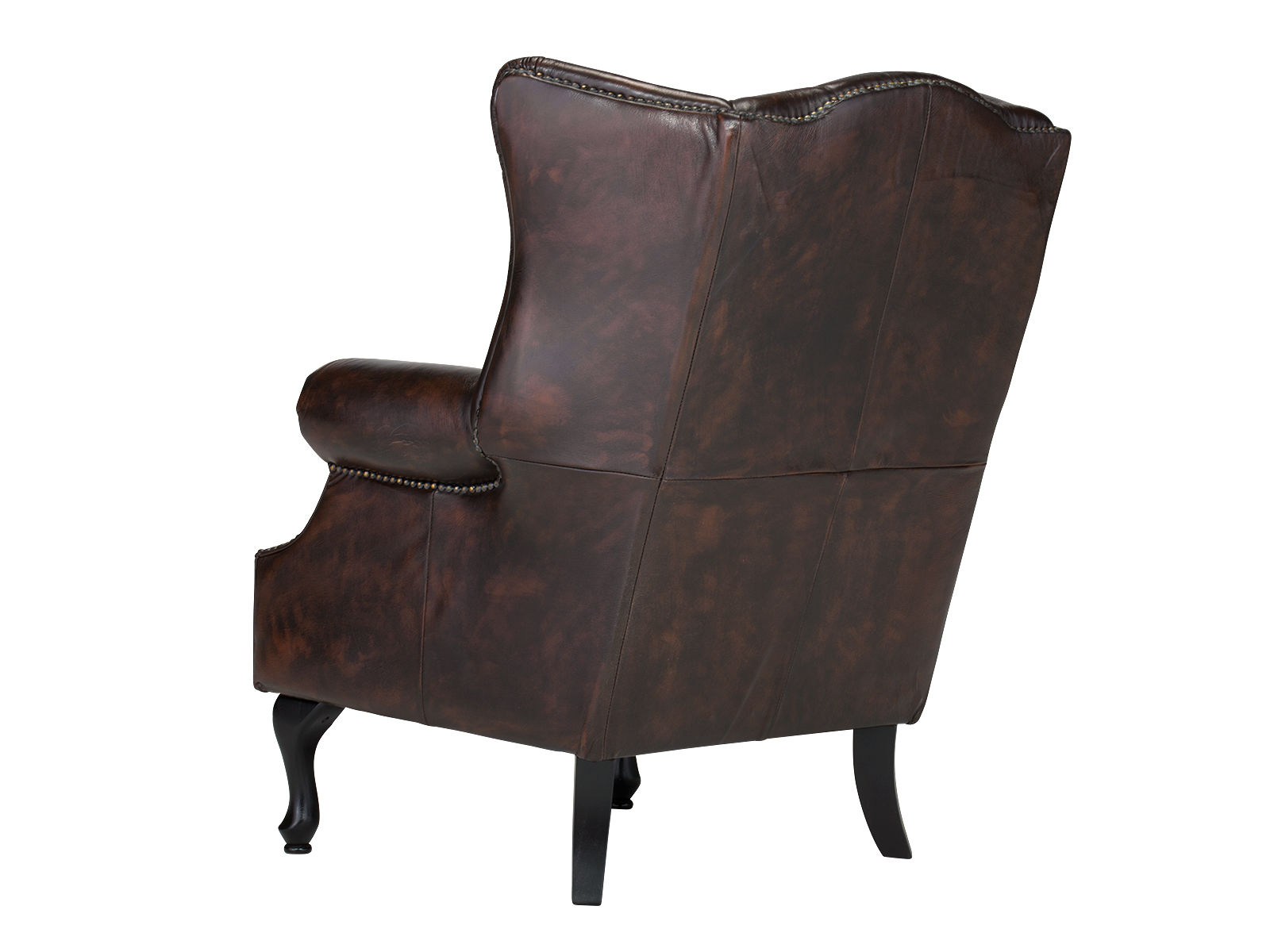 Ohrensessel Chesterfield Pittsfield Echtleder rot 89x104x79 Rückansicht