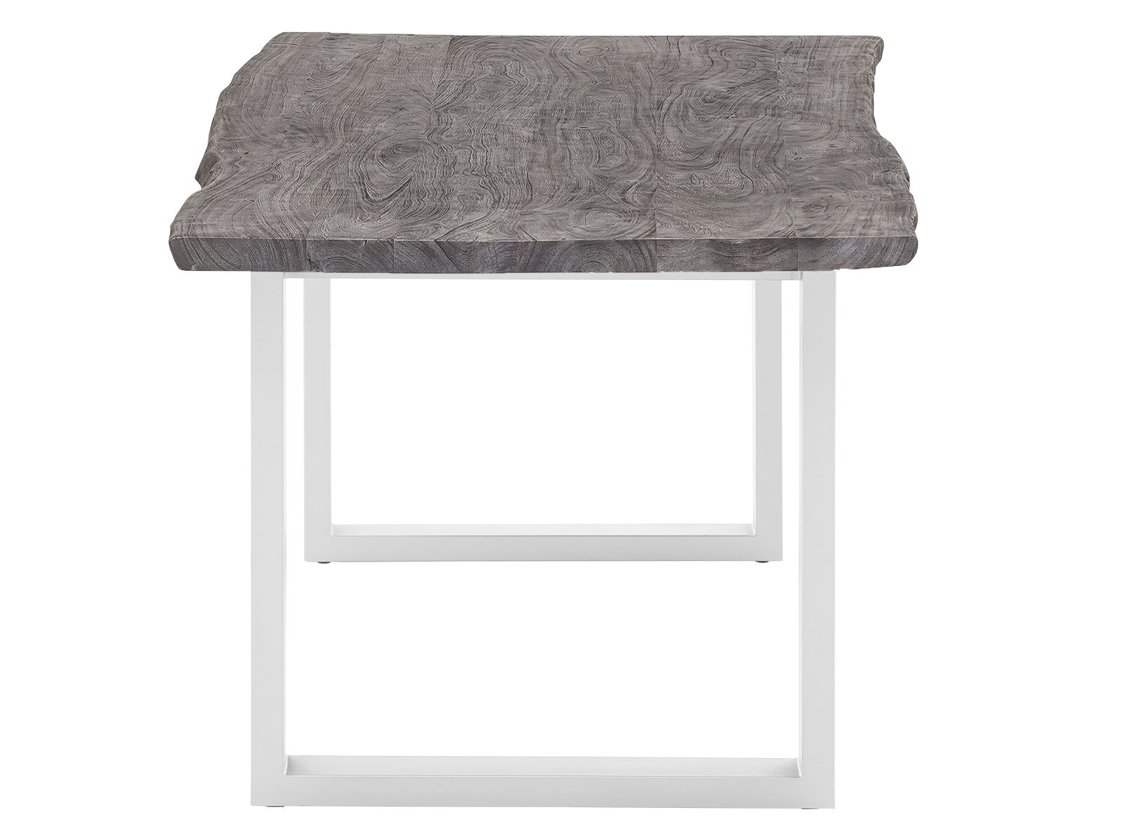 Esstisch Bullwer grau-weiß 170x90 cm Akazie / Metall 170x75x90 Seitenansicht