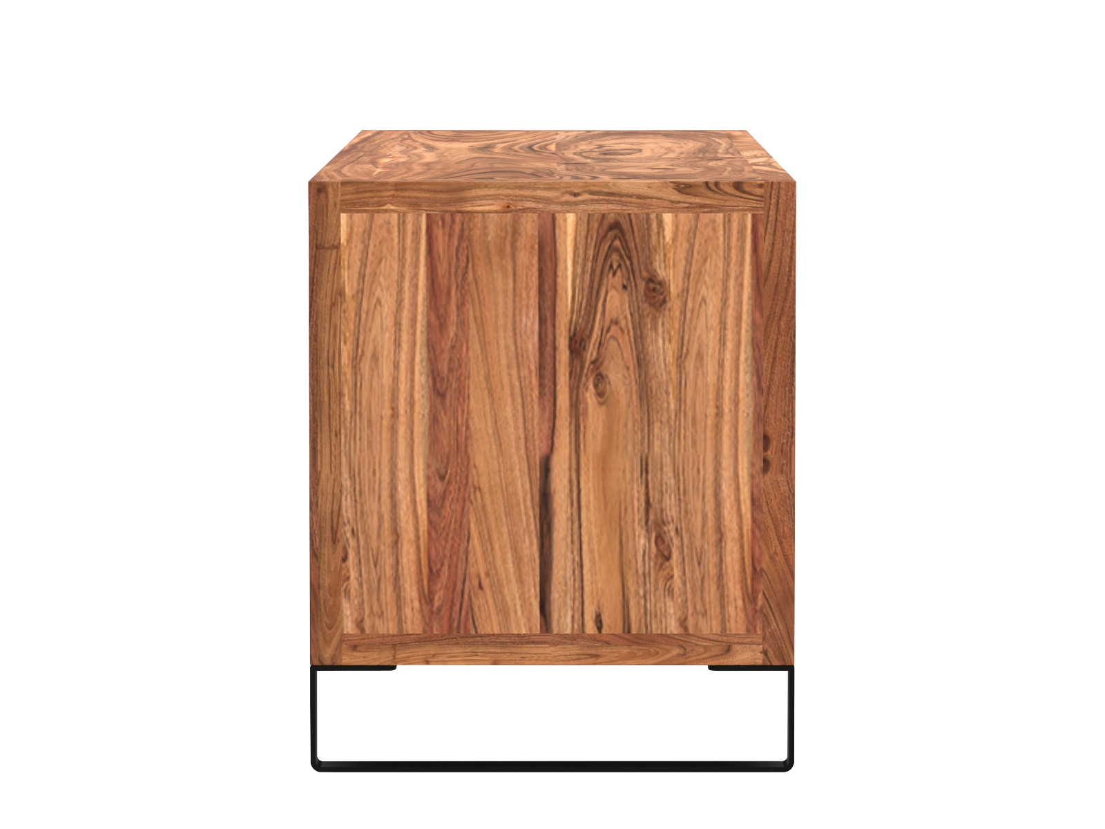 Freisteller-Frontansicht: TV-Bank Sydney aus hell lackierter Akazie, 134×55×45 cm, 2 Türen, 1 Schublade, 1 offenes Fach.