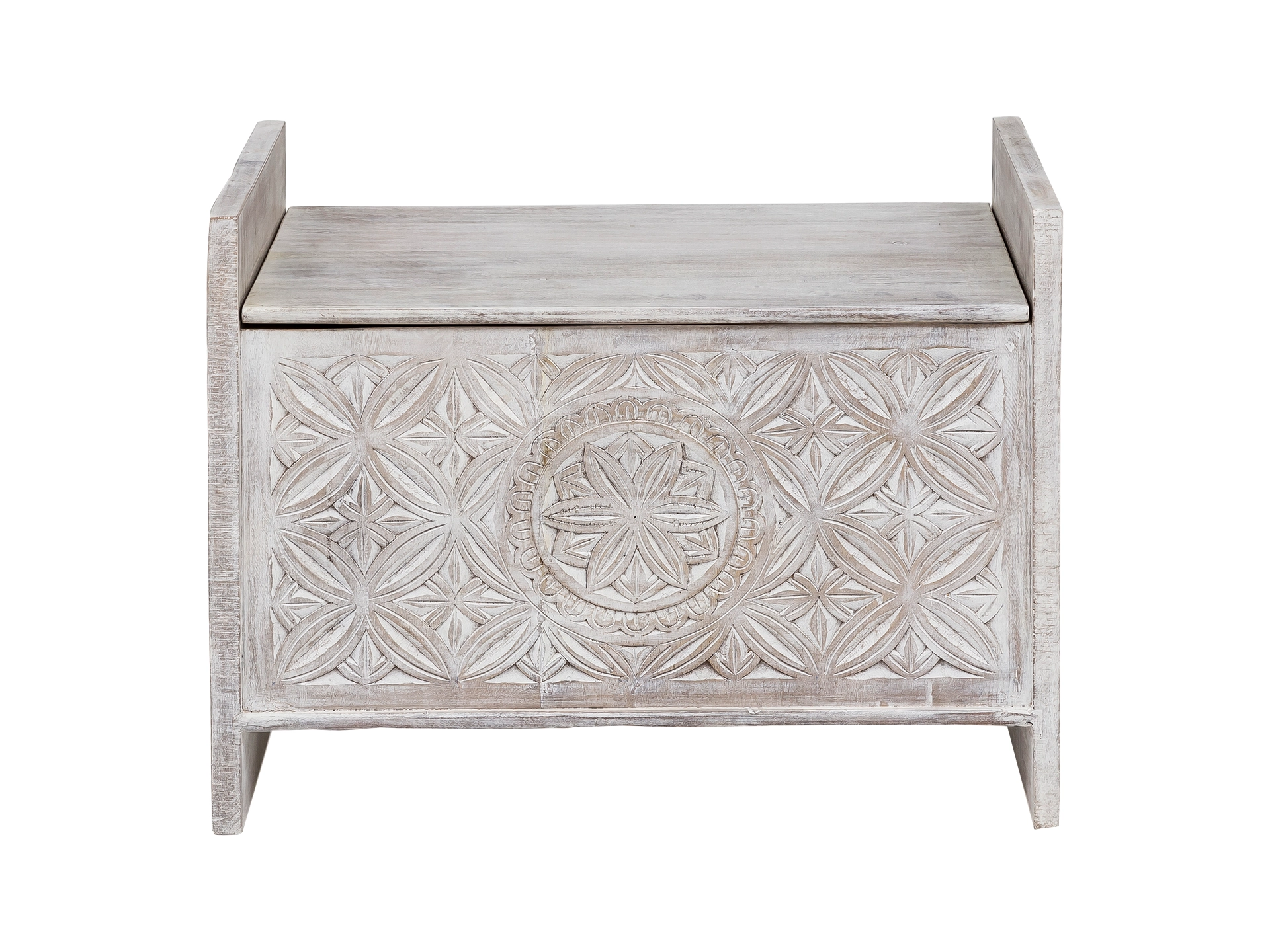 Moderne Garderobenbank aus Holz im Eingangsbereich – schlichte Sitzbank mit offener Schuhablage, warmes Naturholz-Finish und skandinavisch-minimalistisches Design für Flur und Diele