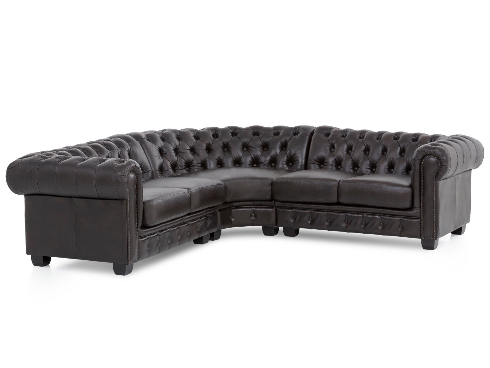 Ecksofa Chesterfield Echtleder