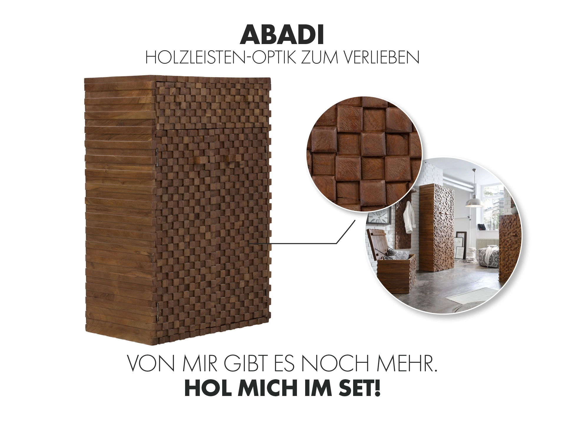 Modernes Wohnzimmer mit kreativer Einrichtung: helle Holzmöbel, gemütliches Sofa, Beistelltisch, Zimmerpflanze und reduzierte Dekoration in warmen Naturtönen — skandinavischer, wohnlicher Stil.